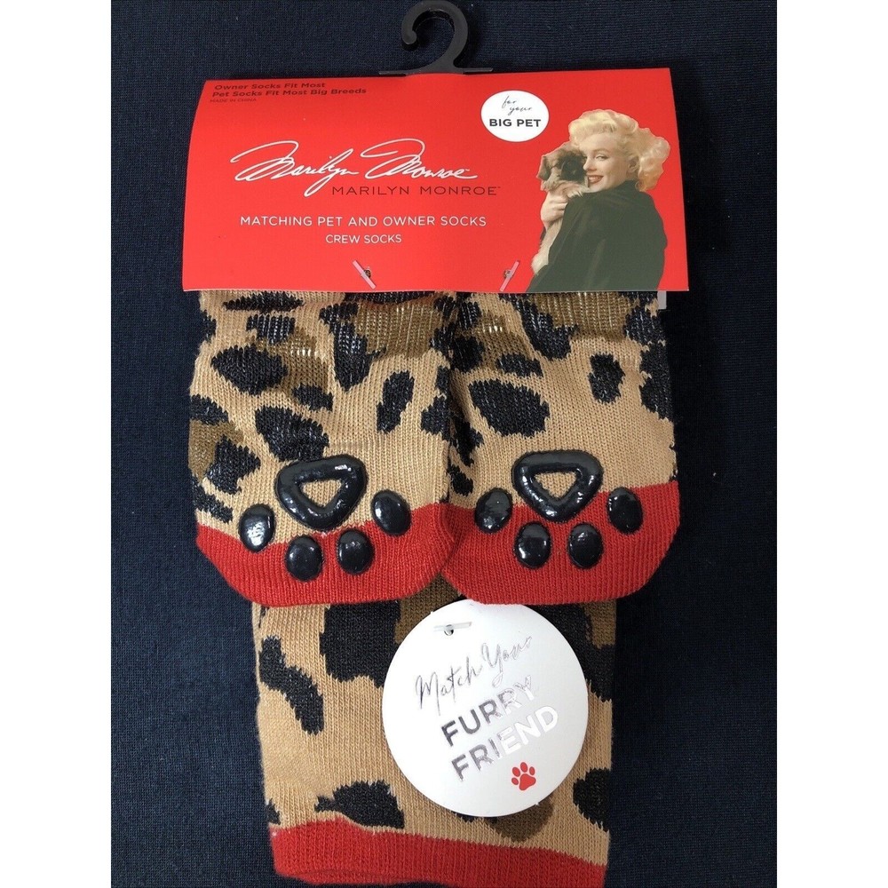New Marilyn Monroe Matching Pet and Owner Crew Socks Big Pet